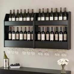 Prepac 2-Tier Floating Wine And Liquor Rack, Black (BSOW-0202-1) -Outlet Shelving for Your Workspace Store unnamed file 106