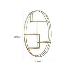 Benzara 4-Tier Wood/Metal Hanging Shelf, 23.75", Gold/Brown (BM227368) -Outlet Shelving for Your Workspace Store unnamed file 114