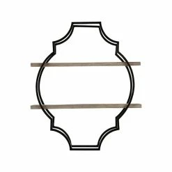 Benzara 2-Tier Wood/Metal Hanging Shelf, 27", Black (BM227145)