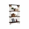 Benzara 3-Tier Wood/Metal Hanging Shelf, 24", Walnut Brown/Gray (BM155700) -Outlet Shelving for Your Workspace Store unnamed file 118