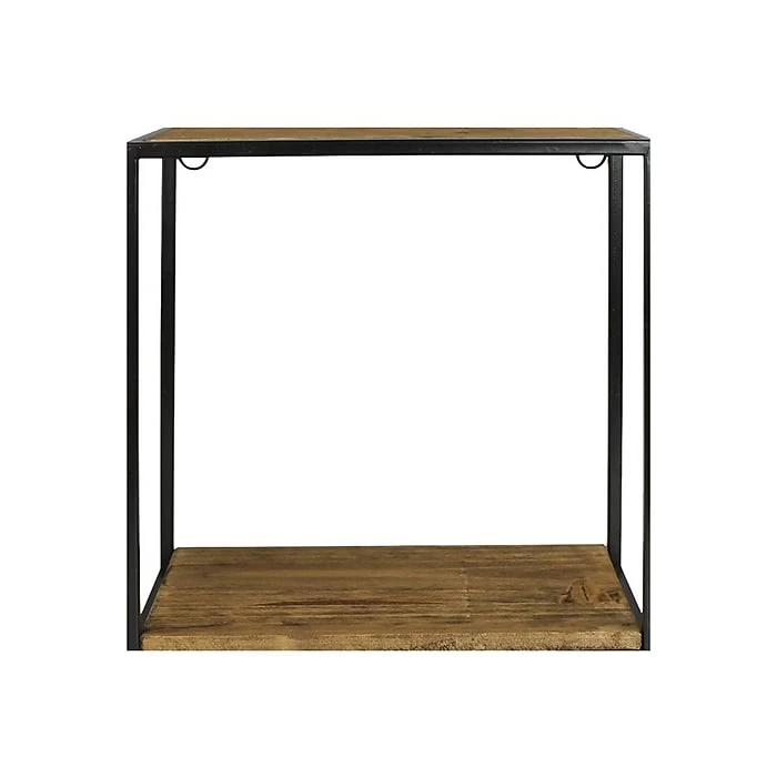 Benzara 2-Tier Wood/Metal Hanging Shelf, 10", Brown (BM239880) 3 Benzara 2-Tier Wood/Metal Hanging Shelf, 10", Brown (BM239880)