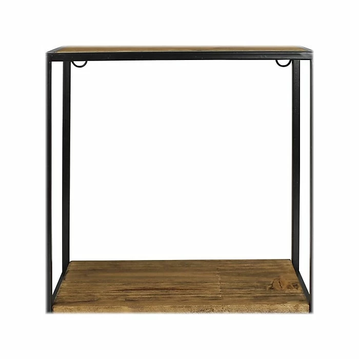 Benzara 2-Tier Wood/Metal Hanging Shelf, 10", Brown (BM239880) 6 Benzara 2-Tier Wood/Metal Hanging Shelf, 10", Brown (BM239880) - Image 4