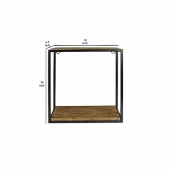 Benzara 2-Tier Wood/Metal Hanging Shelf, 10", Brown (BM239880) 11 Benzara 2-Tier Wood/Metal Hanging Shelf, 10", Brown (BM239880) -Outlet Shelving for Your Workspace Store unnamed file 133