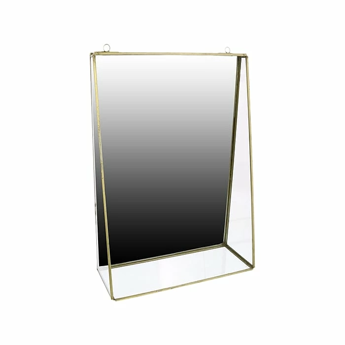 Benzara Metal Hanging Shelf With Mirror, 10", Silver (BM223188) 3 Benzara Metal Hanging Shelf With Mirror, 10", Silver (BM223188)