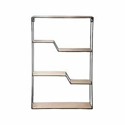 Benzara 5-Tier Wood/Metal Hanging Shelf, 15.75", Brown/Black (BM272857)