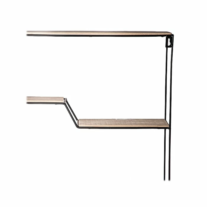 Benzara 5-Tier Wood/Metal Hanging Shelf, 15.75", Brown/Black (BM272857) 4 Benzara 5-Tier Wood/Metal Hanging Shelf, 15.75", Brown/Black (BM272857) - Image 2