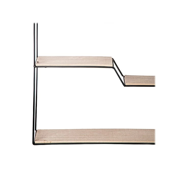 Benzara 5-Tier Wood/Metal Hanging Shelf, 15.75", Brown/Black (BM272857) 6 Benzara 5-Tier Wood/Metal Hanging Shelf, 15.75", Brown/Black (BM272857) - Image 4