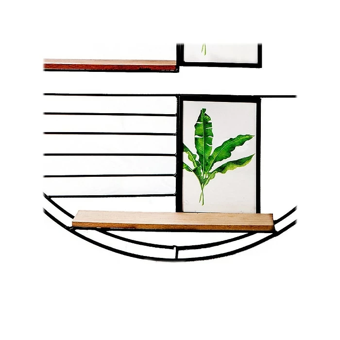 Benzara 3-Tier Wood/Metal Hanging Shelf, 19", Brown/Black (BM272856) 6 Benzara 3-Tier Wood/Metal Hanging Shelf, 19", Brown/Black (BM272856) - Image 4