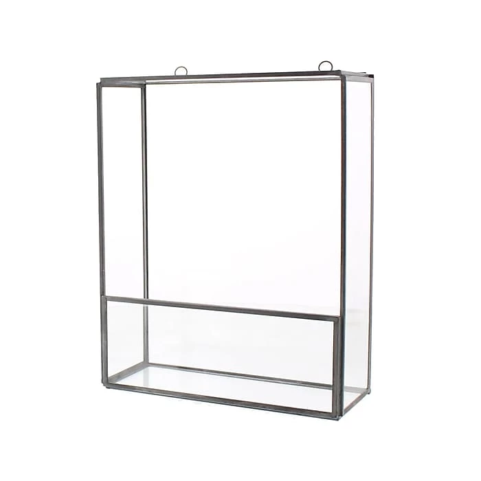 Benzara Metal/Glass Hanging Shelf, 8", Gray/Clear (BM223189) 3 Benzara Metal/Glass Hanging Shelf, 8", Gray/Clear (BM223189)