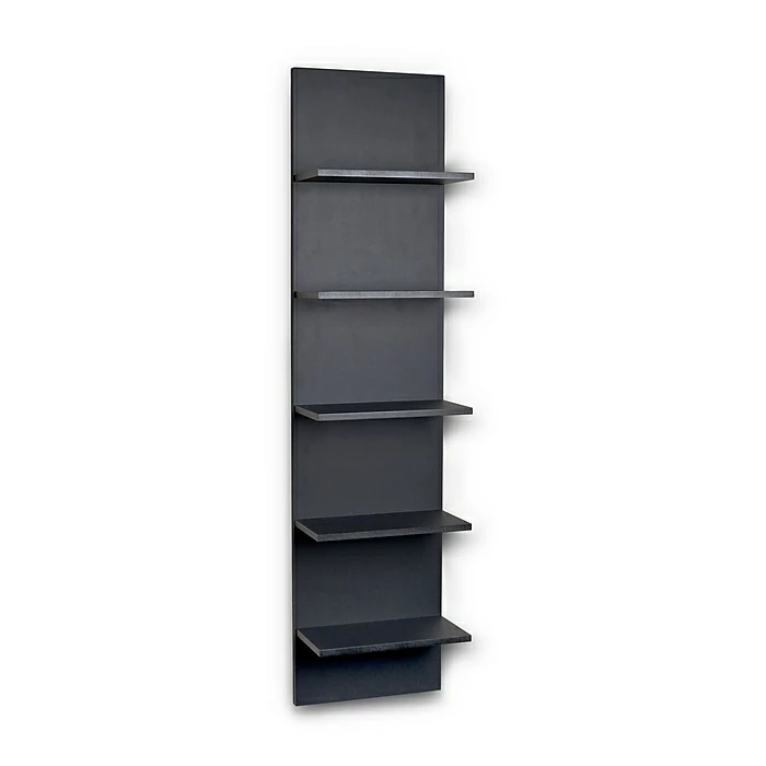 Danya B FF5120 Black Grain Finish Wide Column Wall Shelf 3 Danya B FF5120 Black Grain Finish Wide Column Wall Shelf