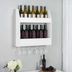 Prepac 2-Tier Floating Wine And Liquor Rack, White (WSOW-0202-1) -Outlet Shelving for Your Workspace Store unnamed file 164