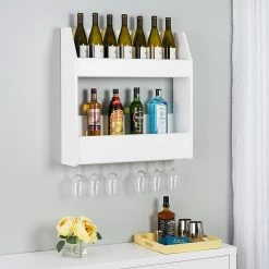 Prepac 2-Tier Floating Wine And Liquor Rack, White (WSOW-0202-1) -Outlet Shelving for Your Workspace Store unnamed file 165