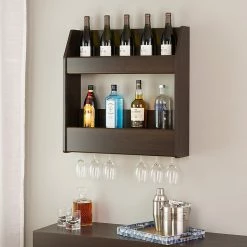 Prepac 2-Tier Floating Wine And Liquor Rack, Espresso (ESOW-0202-1) -Outlet Shelving for Your Workspace Store unnamed file 170