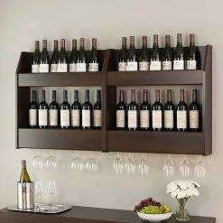 Prepac 2-Tier Floating Wine And Liquor Rack, Espresso (ESOW-0202-1) -Outlet Shelving for Your Workspace Store unnamed file 171
