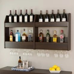 Prepac 2-Tier Floating Wine And Liquor Rack, Espresso (ESOW-0202-1) -Outlet Shelving for Your Workspace Store unnamed file 172