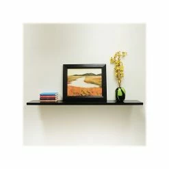 Eden Grove Slim MDF Mounted Shelf, 48", Black (9084674)