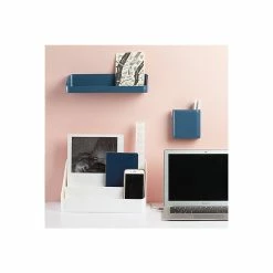 Poppin Polystyrene Mounted Wall Shelf, 12.5", Slate Blue (105097) -Outlet Shelving for Your Workspace Store unnamed file 205