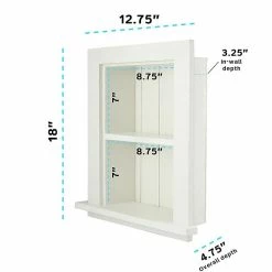AdirHome Recessed Wall Mount Shelf, Wooden Utility Storage Shelf, 12.75'' W, White (515-01-WHI) 12 AdirHome Recessed Wall Mount Shelf, Wooden Utility Storage Shelf, 12.75'' W, White (515-01-WHI) -Outlet Shelving for Your Workspace Store unnamed file 251