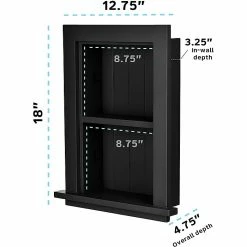 AdirHome Recessed Wall Mount Shelf, Wooden Utility Storage Shelf, 12.75'' W, Black (515-01-BLK) -Outlet Shelving for Your Workspace Store unnamed file 284