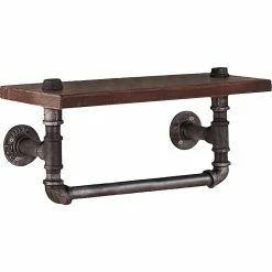 Benzara Wood/Metal Mounted Shelves, 20", Brown, 3/Set (BM238326) -Outlet Shelving for Your Workspace Store unnamed file 290