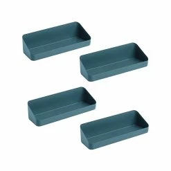 Poppin 1-Shelf Plastic Mounted, 12.5", Slate Blue, 4/Pack (108516)