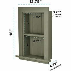 AdirHome Recessed Wall Mount Shelf, Wooden Utility Storage Shelf, 12.75'' W, Green (515-01-GRN) -Outlet Shelving for Your Workspace Store unnamed file 303