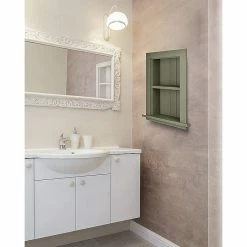 AdirHome Recessed Wall Mount Shelf, Wooden Utility Storage Shelf, 12.75'' W, Green (515-01-GRN) -Outlet Shelving for Your Workspace Store unnamed file 305