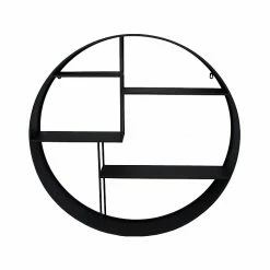 Benzara 4-Tier Metal Mounted Shelf, 36.02", Black (BM205168)