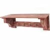 Benzara Wood Mounted Shelf With 4 Hooks, 30", Distressed Red (BM218362) -Outlet Shelving for Your Workspace Store unnamed file 329