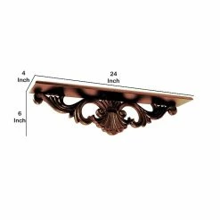 Benzara Plywood Mounted Shelf, 24", Brown (BM210442) -Outlet Shelving for Your Workspace Store unnamed file 344