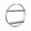 Benzara 2-Tier Wood/Metal Mounted Shelf, 21.5", Silver/Brown (BM209447) -Outlet Shelving for Your Workspace Store unnamed file 391