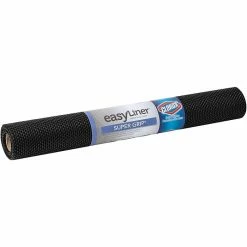 Duck Super Grip EasyLiner With Clorox Plastic Shelf Liner, 20", Black (284150)