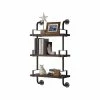 Benzara 3-Tier Wood/Metal Mounted Shelf, 24", Walnut Brown/Gray (BM155703) -Outlet Shelving for Your Workspace Store unnamed file 431