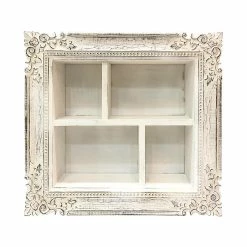 Benzara 4-Tier Wooden Mounted Shelf, 28", White (UPT-231751)