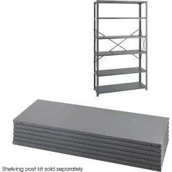 Safco Industrial 5-Shelf Powder-Coated Steel Mounted, 48", Gray (6253)
