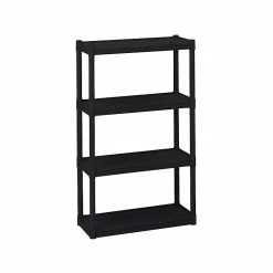 Iceberg Rough 'N Ready 4-Shelf Polypropylene Stand Alone, 32"W, Black (20841)