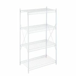 Honey-Can-Do 4-Tier Wire Shelving Unit, White (SHF-05270)