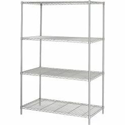 Safco Industrial 4-Shelf Metal Stand Alone, 48.03", Metallic Gray (5294GR)