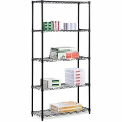 Honey-Can-Do 5-Tier 350 Lb. Capacity Shelving Unit, Black (SHF-09627)