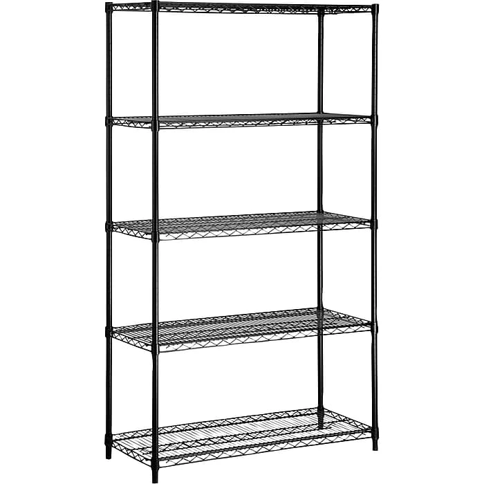 Honey-Can-Do 5-Tier 350 Lb. Capacity Shelving Unit, Black (SHF-09627) 4 Honey-Can-Do 5-Tier 350 Lb. Capacity Shelving Unit, Black (SHF-09627) - Image 2