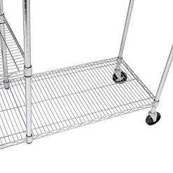 Honey-Can-Do Rolling Closet With Garment Bar And Shelves, 18"W, Chrome (SHF-01567) -Outlet Shelving for Your Workspace Store unnamed file 500