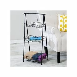 Honey-Can-Do 3-Tier Metal Stand Alone Folding A-Frame Entryway Shelf, 17", Black (SHF-08580) -Outlet Shelving for Your Workspace Store unnamed file 506