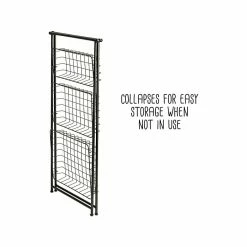 Honey-Can-Do 3-Tier Metal Stand Alone Folding A-Frame Entryway Shelf, 17", Black (SHF-08580) -Outlet Shelving for Your Workspace Store unnamed file 509