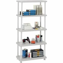 ICEBERG Rough 'N Ready 5-Shelf Polyethylene Stand Alone, 36", Black (20853)