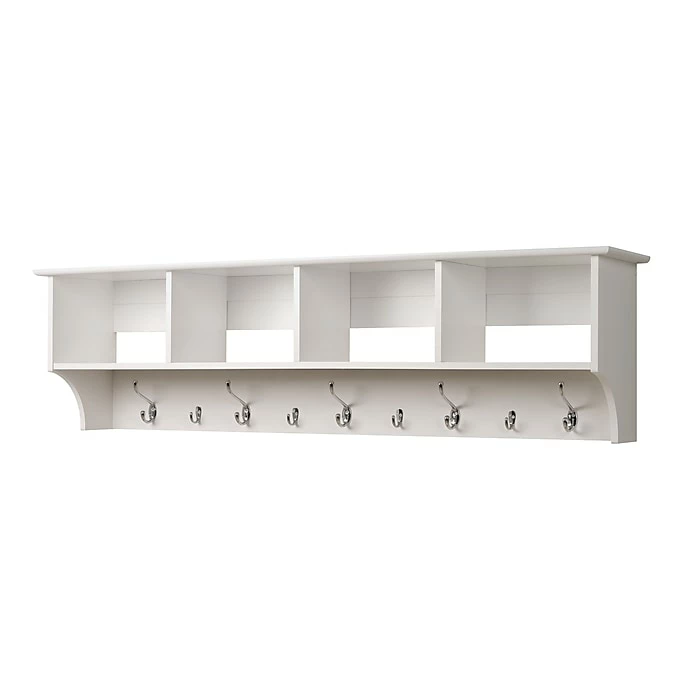 Prepac™ Wide Hanging Entryway Shelf, 60" X 11.5", White 3 Prepac™ Wide Hanging Entryway Shelf, 60" X 11.5", White