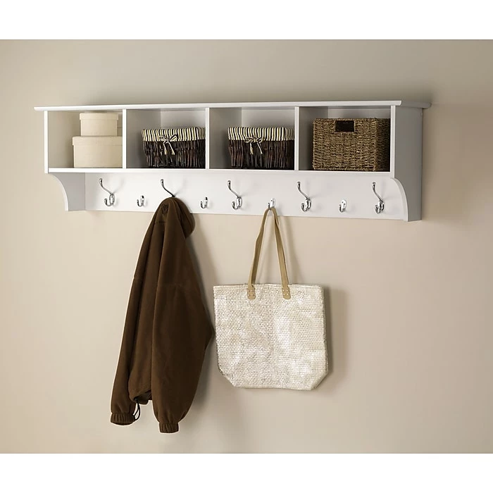 Prepac™ Wide Hanging Entryway Shelf, 60" X 11.5", White 5 Prepac™ Wide Hanging Entryway Shelf, 60" X 11.5", White - Image 3