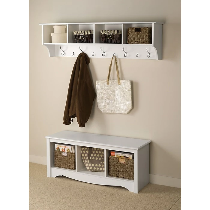 Prepac™ Wide Hanging Entryway Shelf, 60" X 11.5", White 6 Prepac™ Wide Hanging Entryway Shelf, 60" X 11.5", White - Image 4