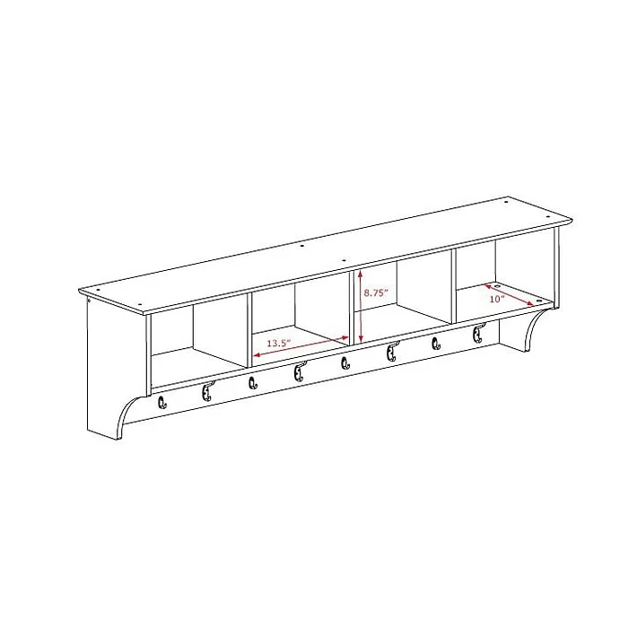 Prepac™ Wide Hanging Entryway Shelf, 60" X 11.5", White 7 Prepac™ Wide Hanging Entryway Shelf, 60" X 11.5", White - Image 5