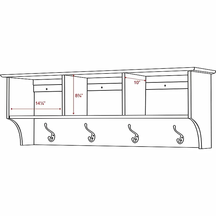 Prepac™ Sonoma Entryway Cubbie Shelf, 48" X 11.5", Espresso 9 Prepac™ Sonoma Entryway Cubbie Shelf, 48" X 11.5", Espresso - Image 7