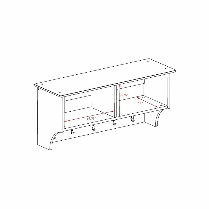Prepac™ Wide Hanging Entryway Shelf, 36" X 11.5", Espresso (EEC-3616) 6 Prepac™ Wide Hanging Entryway Shelf, 36" X 11.5", Espresso (EEC-3616) - Image 4